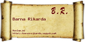 Barna Rikarda névjegykártya